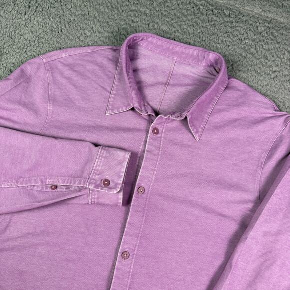 Lululemon Shirt Mens XL Purple Dyed Commission Long Sleeve Button Stretch Office - Picture 1 of 9
